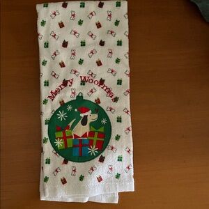 Festive Dog Christmas Kitchen Towel